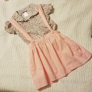 Skirted jumper outfit with floral top